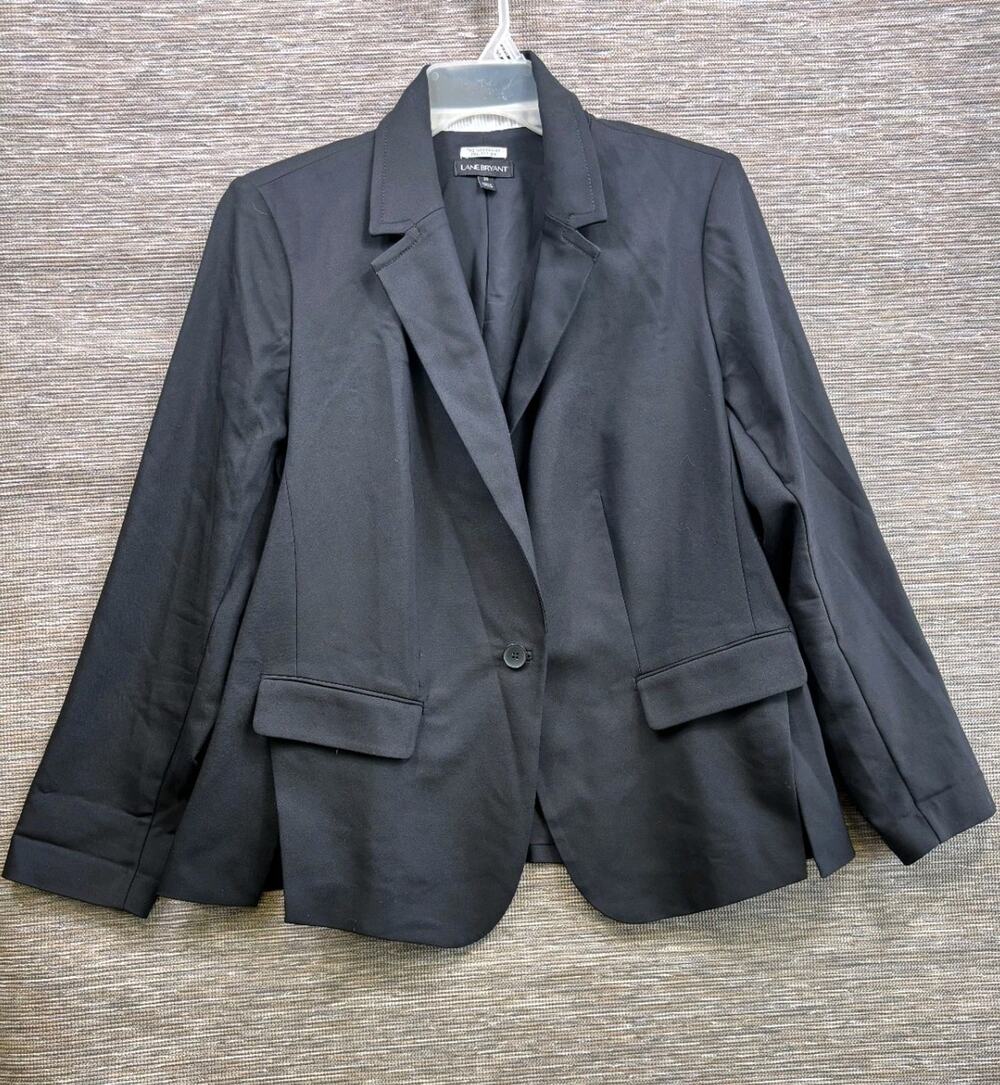 Lane Bryant The Modernist Collection Black Long Sleeve Blazer Jacket Size 20